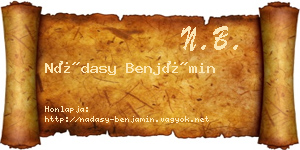 Nádasy Benjámin névjegykártya