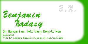 benjamin nadasy business card